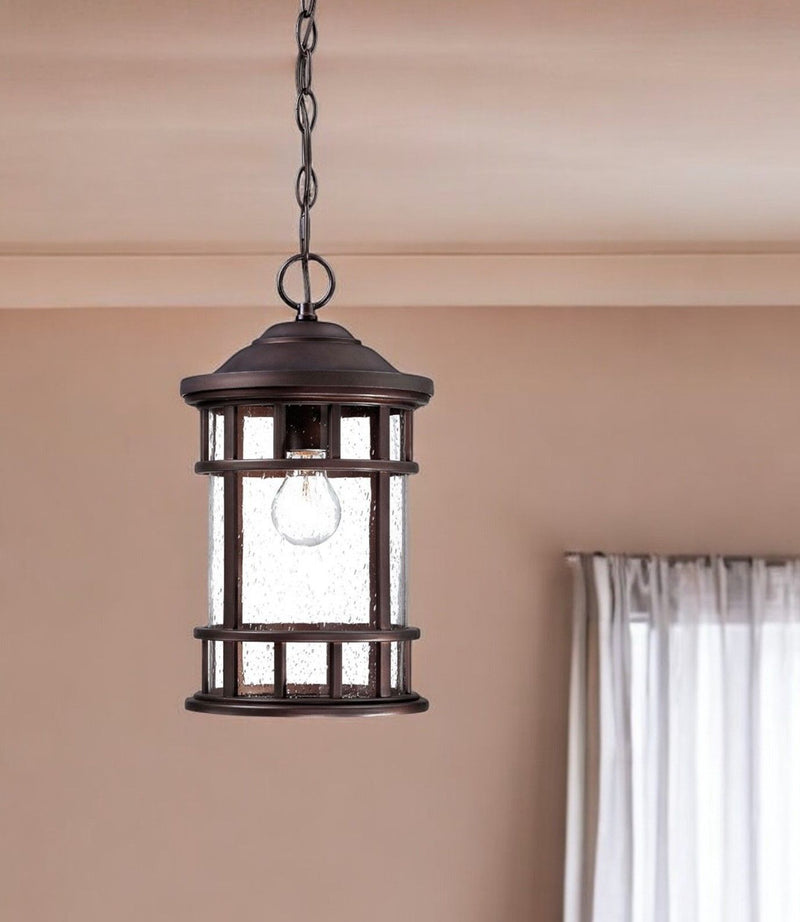 Lantern Seeded Metal Dimmable Chandelier With Clear Shades - Black