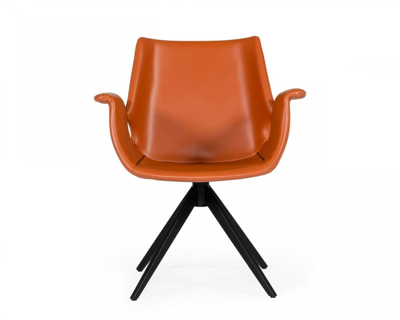 Faux Leather Dining Chair - Cognac