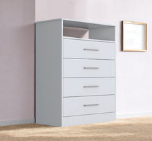 Load image into Gallery viewer, Four Drawer Dresser With Open Shelf - White
