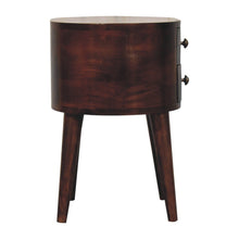 Load image into Gallery viewer, 21" Modern Solid Wood Oval Two Drawer Nightstand - Walnut
