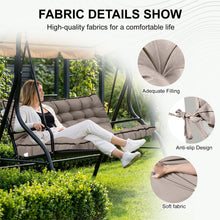 Load image into Gallery viewer, 3 Seater Outdoor Porch Swing Cushion With Backrest, Waterproof
