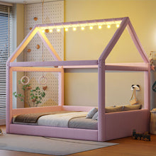Load image into Gallery viewer, Upholstered House Style Daybed With LED Light Strips
