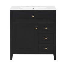 Load image into Gallery viewer, Bathroom Vanity With Sink, 3 Drawers And Adjustable Shelf

