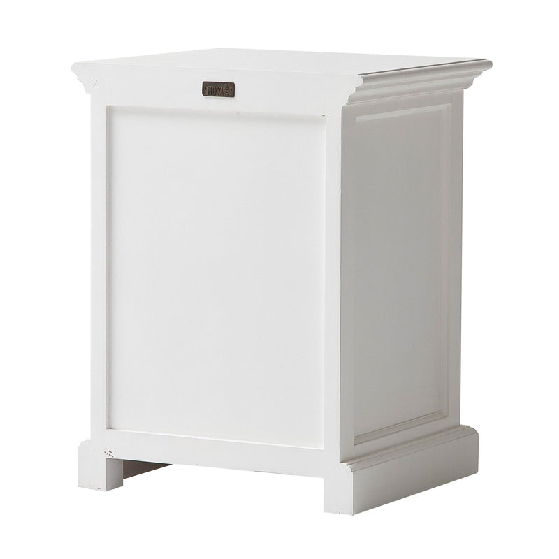 Classic Nightstand With Dividers - White