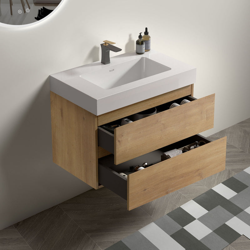 Alice - Bathroom Vanity With Sink, Large Storage, Wall Mounted, Floating