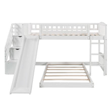 Load image into Gallery viewer, Stairway Twin over Twin Bunk Bed with Two Drawers and Slide, White(OLD SKU :LP000156AAK)
