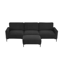 Load image into Gallery viewer, [VIDEO provided] [New] 103.5*59&quot; Modern L-shaped Sectional Sofa, 4-seat Velvet Fabric Couch Set with Convertible Ottoman,Freely Combinable Sofa for Living Room, Apartment, Office,Apartment,2 Colors
