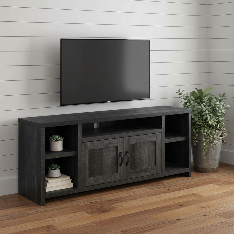 Cabinet Enclosed Storage TV Stand - Black