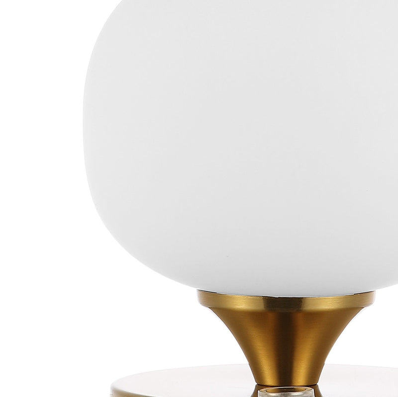 Novelty USB Table Lamp With Globe Shade - Brass