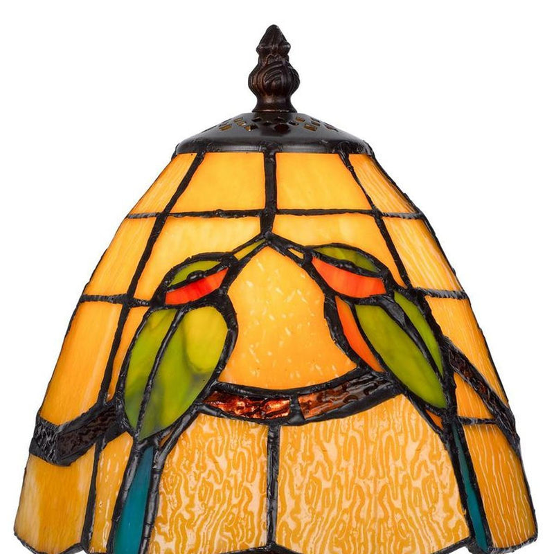 Birds Round Tiffany Lamp With Cone Shade - Bronze