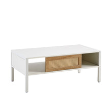 Load image into Gallery viewer, 40.16&quot; Rattan Coffee Table, Sliding Door For Storage, Metal Legs, Modern Table For Living Room
