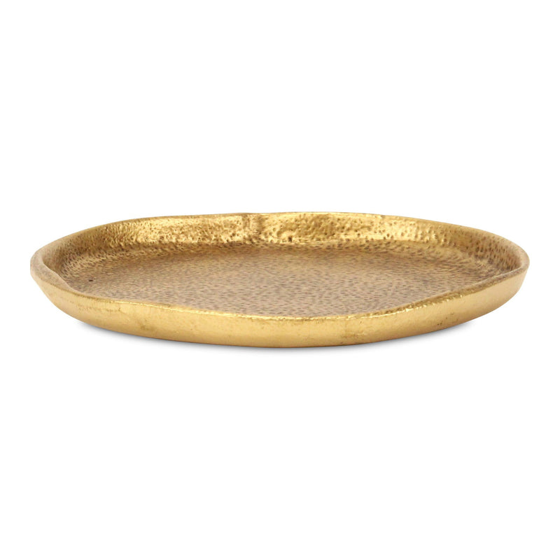 8" Cast Iron Handmade Round Trinket Tray - Gold