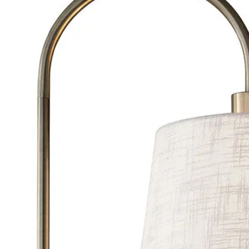 Tray Table Floor Lamp With White Solid Color Empire Shade - Black / Brass
