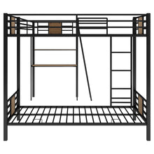 Load image into Gallery viewer, L-Shaped Twin over Twin Bunk Bed with Twin Size Loft Bed with Desk and Shelf ,Brown
