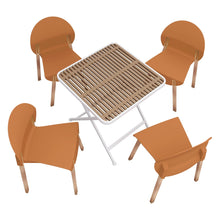 Load image into Gallery viewer, 4 Piece Set Of Single Chairs With A Folding Square Table
