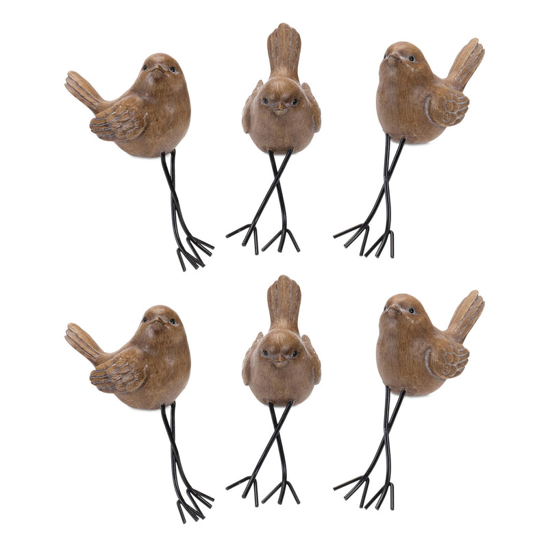 Poly Figurine Tabletop Sculpture (Set of 6) - Brown
