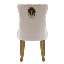 Load image into Gallery viewer, Tufted Solid Wood Dining Side Chairs (Set of 2) - Beige / Gold
