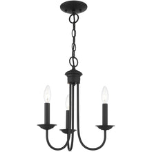 Load image into Gallery viewer, 16" Three Light Dimmable Chandelier With Shades - Black
