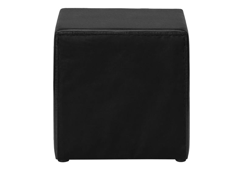 Faux Leather Two Drawer Nightstand - Black