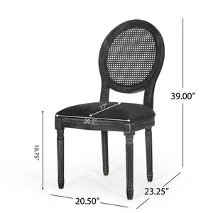 French Country Dining Chair With Cane Backrest (Set of 2)