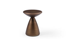 Load image into Gallery viewer, Steel Cinched High Waist Round Pedestal End Table - Bronze
