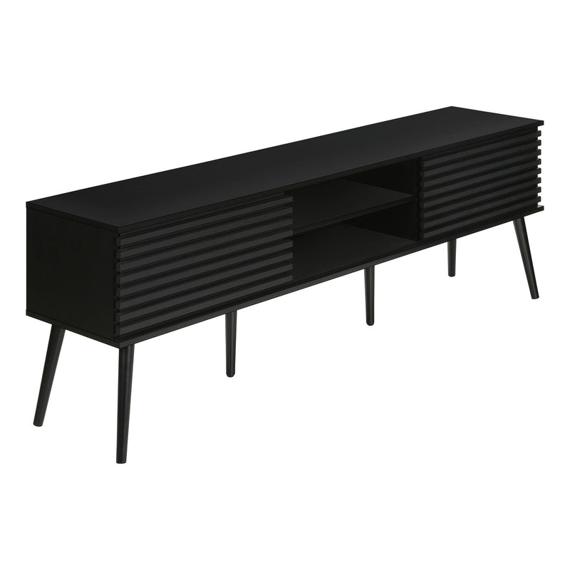 TV Stand, Media Entertainment Center, Storage Cabinet, Console, Storage Shelves, Bedroom, Living Room, Contemporary, Modern - Black