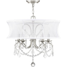 Load image into Gallery viewer, 19" Five Light Dimmable Chandelier With Shades - Nickel
