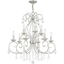 Load image into Gallery viewer, Nine Light Metal Dimmable Chandelier With Shades - Nickel / Clear
