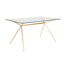 Load image into Gallery viewer, 60" Glass And Steel Dining Table - Clear
