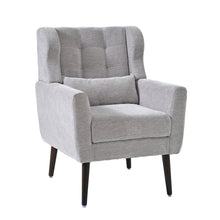 Load image into Gallery viewer, Modern Accent Chair, Arm Chairs For Living Room, Upholstered Mordern Armchair, Comfy Soft Padded Lounge Chair In Small Space, Bedroom, With Pillow, Solid Wood Leg
