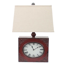Load image into Gallery viewer, Vintage Metal Clock Base Table Lamp - Red
