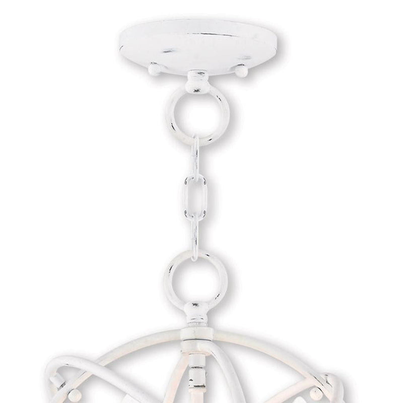 14" Three-Light Dimmable Chandelier With Shades - White