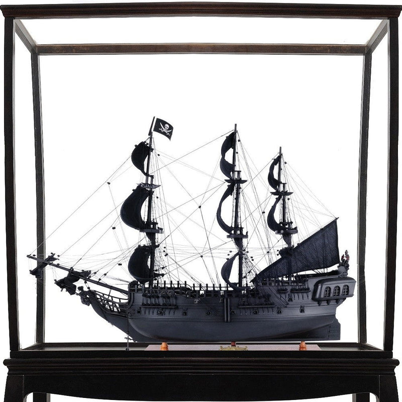 Hand Painted Pirate Floor Display Model Boat - Black / Pearl