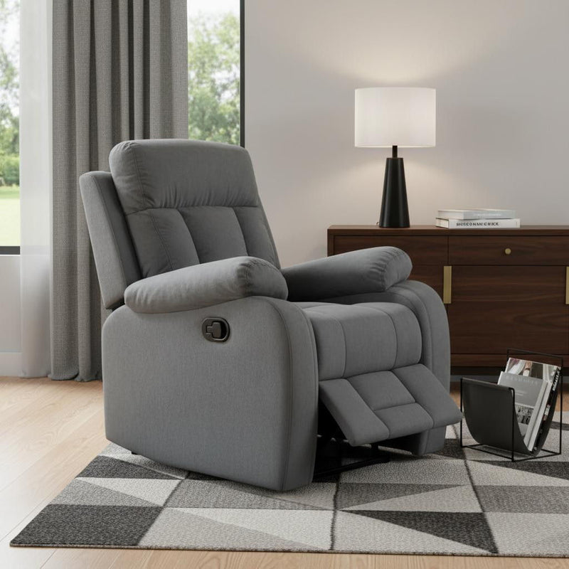 Modern Gray Fabric Loveseat - Gray