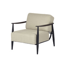 Load image into Gallery viewer, Upholstered Cushion Solid Wood Arm Chair - Beige / Black
