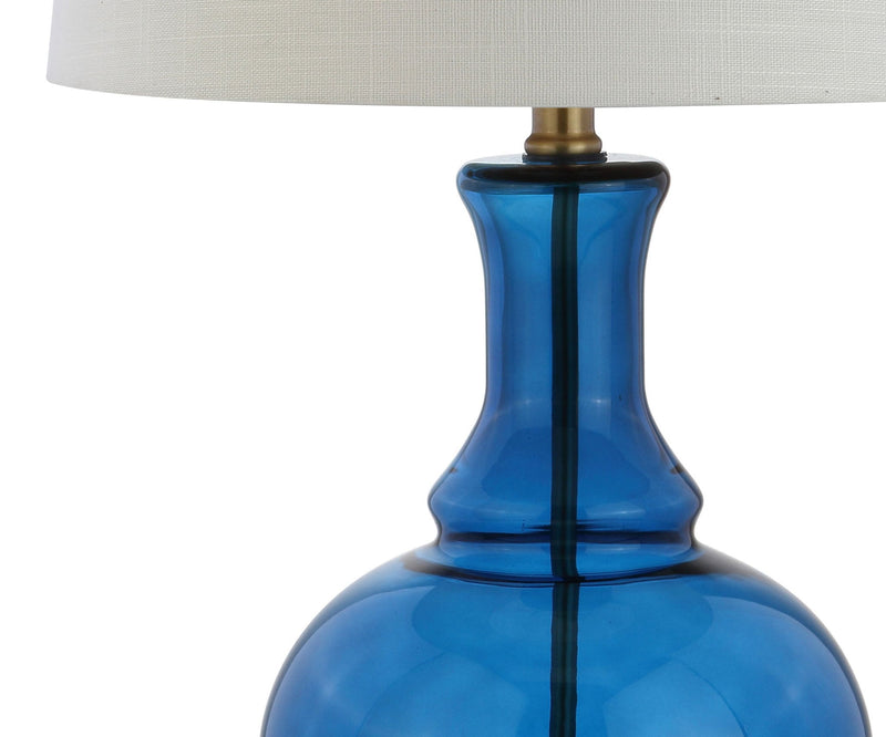 25" Novelty Table Lamps With Drum Shades (Set of 2) - Cobalt
