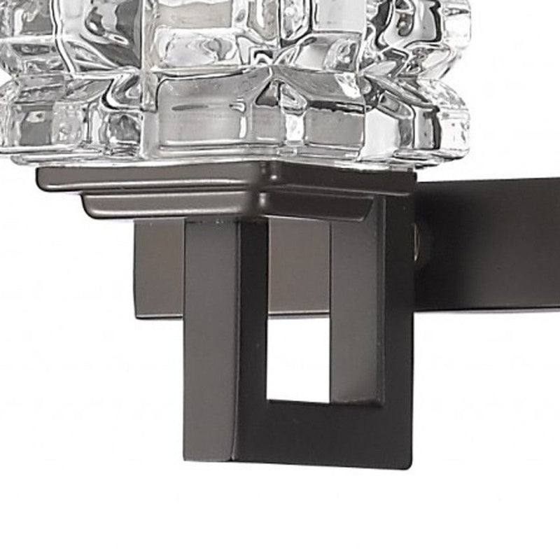 Coralie 3-Light Sconce With Pressed Crystal Shades - Oil-Rubbed Bronze
