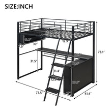Load image into Gallery viewer, Loft Bed With LED Desk And 4 Storage Shelves
