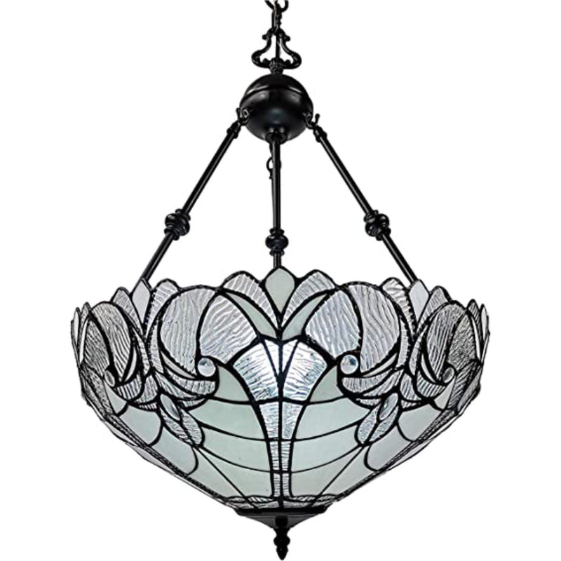 25'' Unique Statement Two Light Glass Dimmable Chandelier With Shades - Black / White