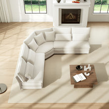 Load image into Gallery viewer, 5 Seater L Shaped Sectional Sofa With Curved Corner, 7 Pillows
