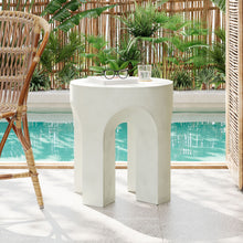 Load image into Gallery viewer, Outdoor Round Top Side Table / End Table, Living Room Accent Table - Antique White
