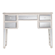 Load image into Gallery viewer, 43" Mirrored Glass Console Table Drawers - Silver
