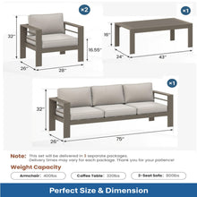 Load image into Gallery viewer, Outdoor Patio Set, All-Weather With Thick Cushions
