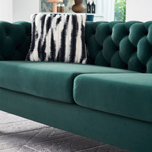 Load image into Gallery viewer, Chesterfield Modern Tufted Velvet Living Room Sofa, 84.25&#39;&#39;W Couch,Green
