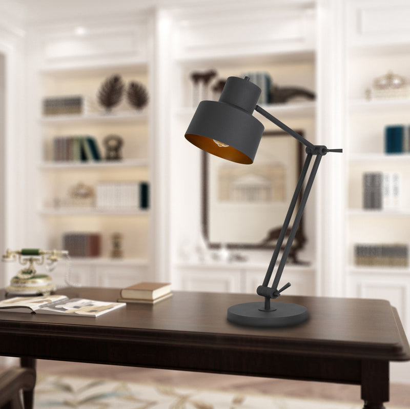Metal Adjustable Desk Table Lamp - Black