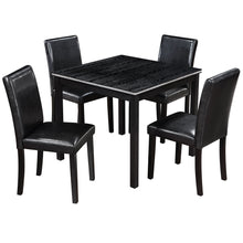 Load image into Gallery viewer, 5 Pieces Wooden Dining Table Set, Square Table And 4 Upholstered Chairs
