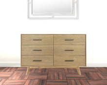 Load image into Gallery viewer, Six Drawer Wooden Double Dresser - Walnut
