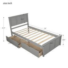Load image into Gallery viewer, Platform Storage Bed With 2 Wheel Base Drawers
