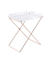 Load image into Gallery viewer, Modern Acrylic Copper Tray Table - Clear
