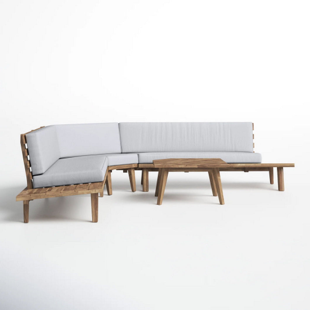 Hillcrest - V Shaped 4 Piece Sofa Set, Water Resistant
